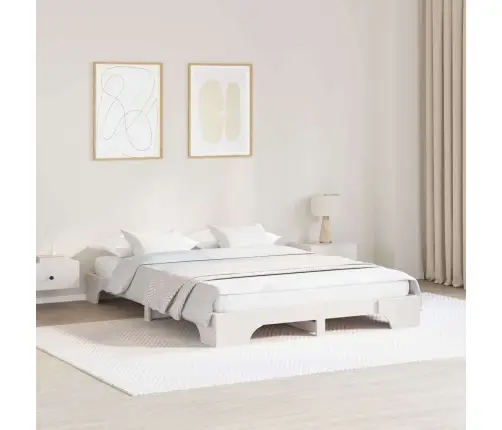Gultas Rāmis Baltā Krāsā, 160X200 Cm, Masīvkoks Vidaxl