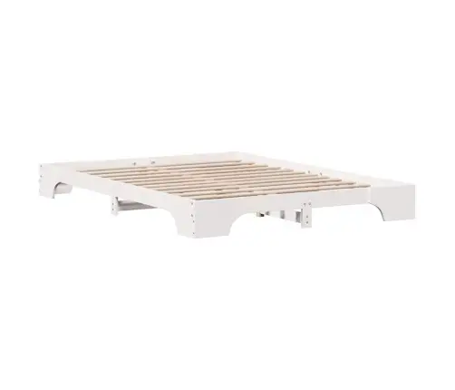 Gultas Rāmis Baltā Krāsā, 160X200 Cm, Masīvkoks Vidaxl