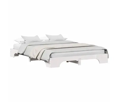 Gultas Rāmis Baltā Krāsā, 160X200 Cm, Masīvkoks Vidaxl