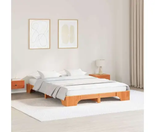 Voodi Raam Vahapruun 140 X 200 Cm Tahke Mänd