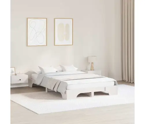 Lovos Rėmas Balta 135 X 190 Cm Kietos Pušies Mediena