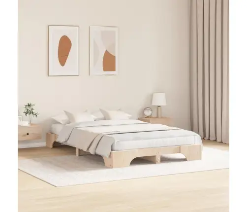 Voodi Raam Neutraalne 120 X 190 Cm Tahke Mänd