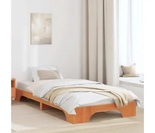 Gultas Rāmis Vaskota Brūna 80X200 Cm Priedes Koks Vidaxl