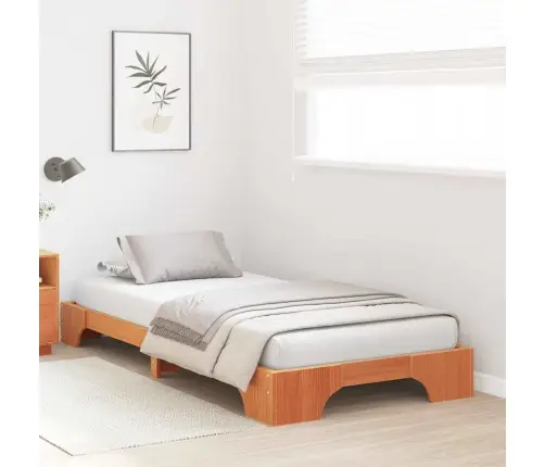 Gultas Rāmis Vaskota Brūna 80X200 Cm Priedes Koks Vidaxl