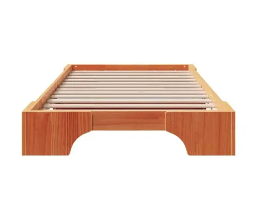 Gultas Rāmis Vaskota Brūna 80X200 Cm Priedes Koks Vidaxl