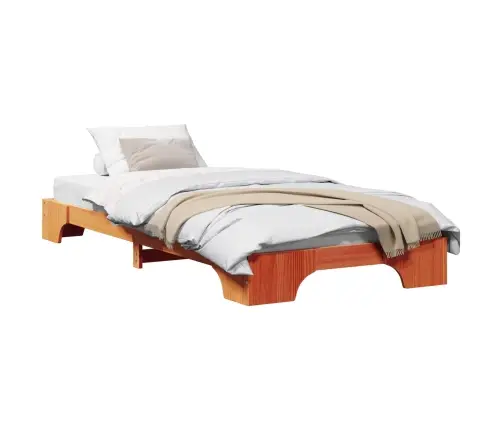 Gultas Rāmis Vaskota Brūna 80X200 Cm Priedes Koks Vidaxl