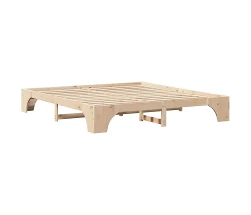 Gultas Rāmis 200X200 Cm, Cieta Priedes Koks Vidaxl