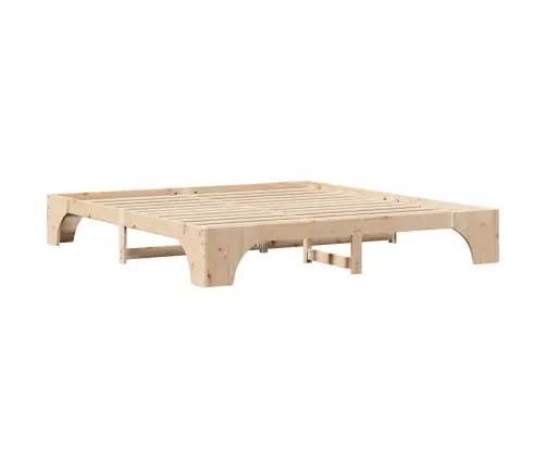 Gultas Rāmis 200X200 Cm, Cieta Priedes Koks Vidaxl
