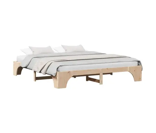 Gultas Rāmis 200X200 Cm, Cieta Priedes Koks Vidaxl