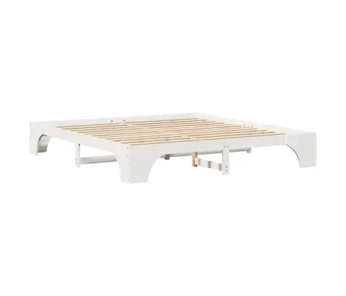 Balts Gultas Rāmis 200X200 Cm No Cietās Priedes Vidaxl