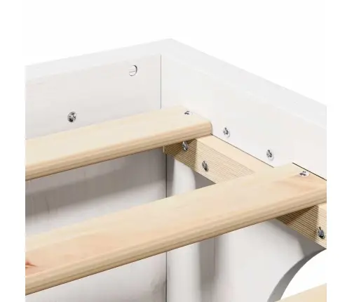 Gultas Rāmis Balts 180X200 Cm Masīvkoka Priede Vidaxl