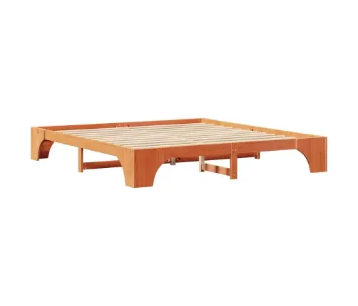 Gultas Rāmis Vaska Brūnā 180X200 Cm Cietkoka Priede Vidaxl