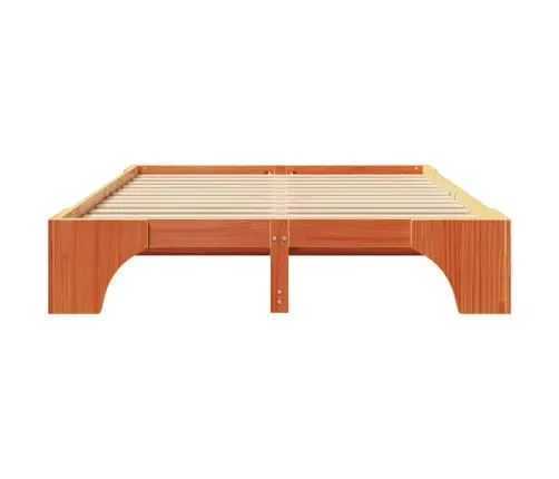 Gultas Rāmis Vaskota Brūna 160X200 Cm Cietā Priedes Masīvkoka Vidaxl