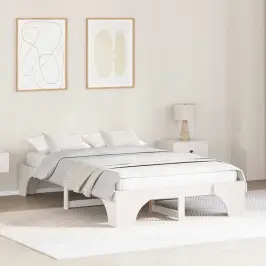 Gultas Rāmis Balts 120 X 200 Cm Priedes Masīvkoks Vidaxl