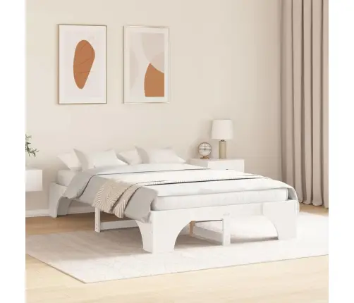 Voodi Raam Valge 120 X 200 Cm Tahke Mänd