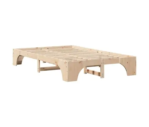 Gultas Rāmis 140 X 190 Cm Cietā Priežu Koka Vidaxl