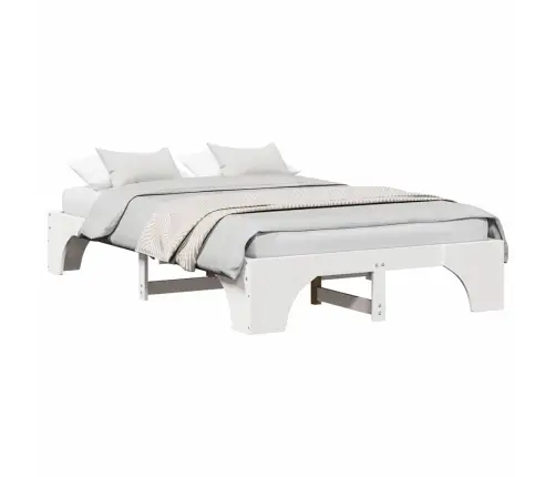 Voodi Raam Valge 120 X 190 Cm Tahke Mänd