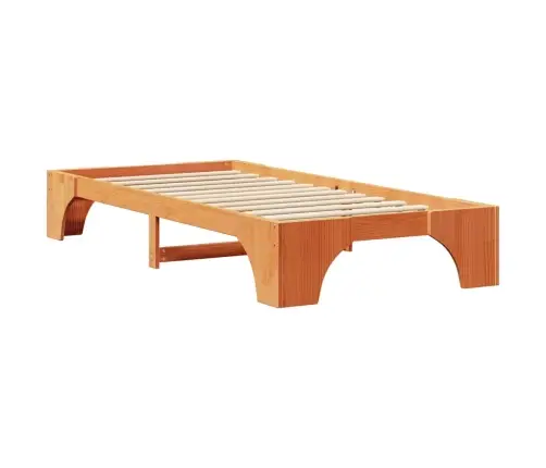 Gultas Rāmis Vaska Brūns 90X200 Cm Priedes Masīvkoks Vidaxl