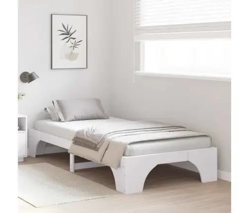 Gultas Rāmis Balts 207 X 87 X 30 Cm Priedes Masīvkoks Vidaxl