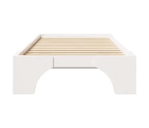 Gultas Rāmis Balts 207 X 87 X 30 Cm Priedes Masīvkoks Vidaxl