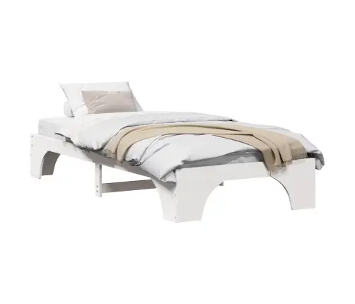 Gultas Rāmis Balts 207 X 87 X 30 Cm Priedes Masīvkoks Vidaxl