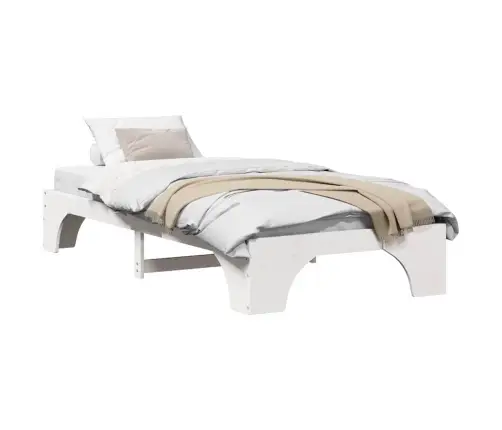 Gultas Rāmis Balts 207 X 87 X 30 Cm Priedes Masīvkoks Vidaxl