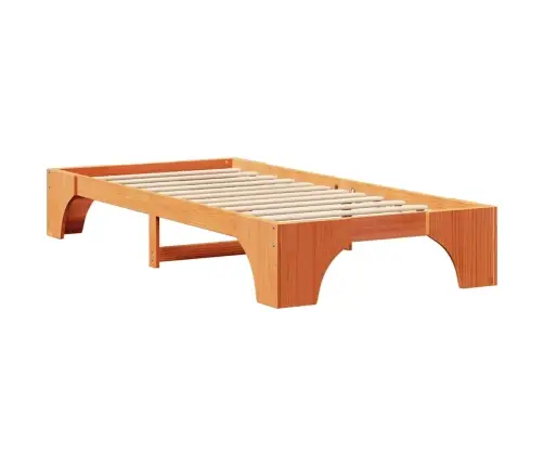 Gultas Rāmis Vaska Brūna 80 X 200 Cm Priedes Masīvkoks Vidaxl