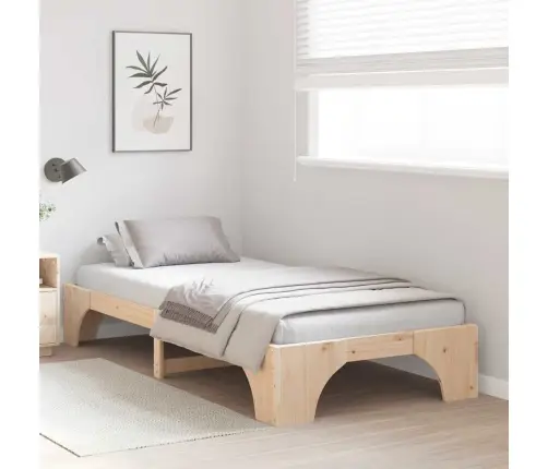 Gultas Rāmis 75 X 190 Cm Cietā Priežu Koka Vidaxl