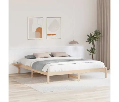 Gultas Rāmis Ar Naktsgaldiņiem Brūna 200 X 200 Cm Brūna Vidaxl