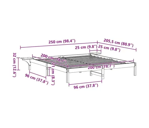 Gultas Rāmis Ar Naktsgaldiņiem Brūna 200 X 200 Cm Brūna Vidaxl
