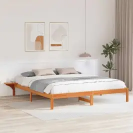 Gultas Rāmis Ar Naktsgaldiņiem Brūna 200 X 200 Cm Vaska Brūna Vidaxl Gultas Rāmis Ar Naktsgaldiņiem Brūna 200 X 200 Cm Vaska Brūna Vidaxl