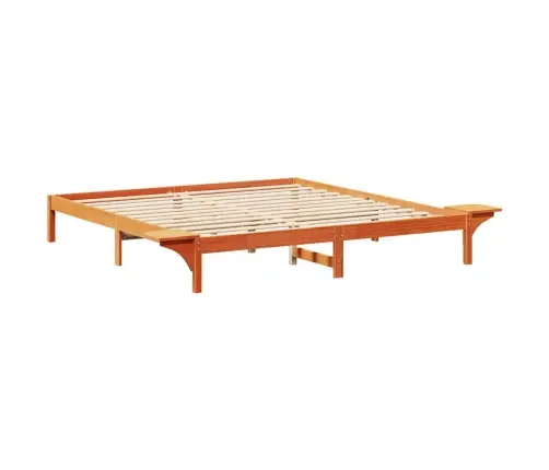 Gultas Rāmis Ar Naktsgaldiņiem Brūna 200 X 200 Cm Vaks Brūns Vidaxl