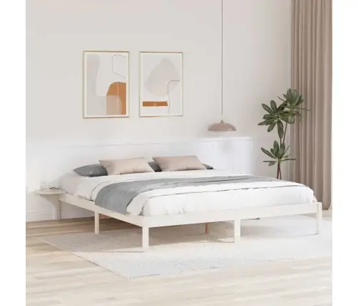 Gultas Rāmis Ar Naktsgaldiņiem Balts 180 X 200 Cm Balts Vidaxl