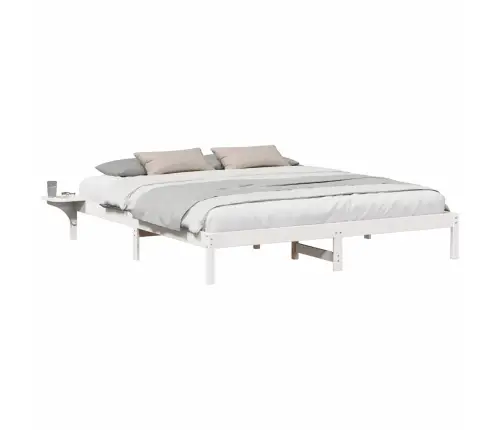 Gultas Rāmis Ar Naktsgaldiņiem Balts 180 X 200 Cm Balts Vidaxl