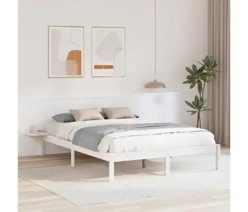 Gultas Rāmis Ar Naktsgaldiņiem Balta 160 X 200 Cm Balta Vidaxl