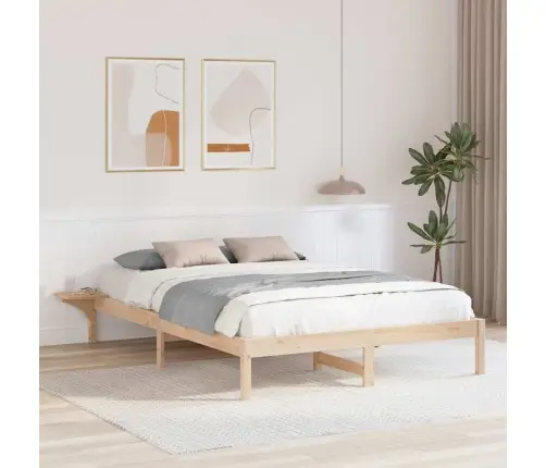 Gultas Rāmis Ar Naktsgaldiņiem Brūna 150 X 200 Cm Brūna Vidaxl