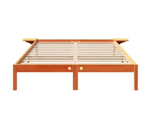 Gultas Rāmis Ar Naktsgaldiņiem Brūna 140 X 200 Cm Vaks Brūns Vidaxl