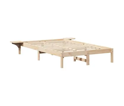 Gultas Rāmis Ar Naktsgaldiņiem Brūna 140 X 190 Cm Brūna Vidaxl