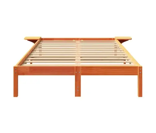 Gultas Rāmis Ar Naktsgaldiņiem Brūna 140 X 190 Cm Vaks Brūns Vidaxl