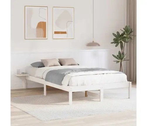 Gultas Rāmis Ar Naktsgaldiņiem Balta 120 X 190 Cm Balta Vidaxl