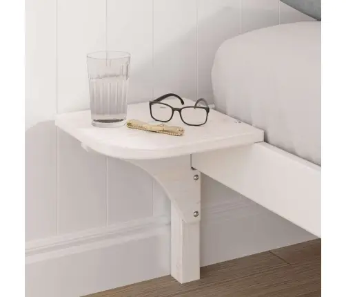 Gultas Rāmis Ar Naktsgaldiņiem Balta 120 X 190 Cm Balta Vidaxl