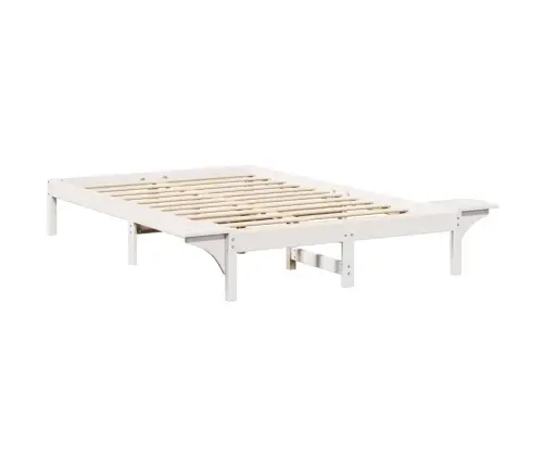 Gultas Rāmis Ar Naktsgaldiņiem Balta 120 X 190 Cm Balta Vidaxl