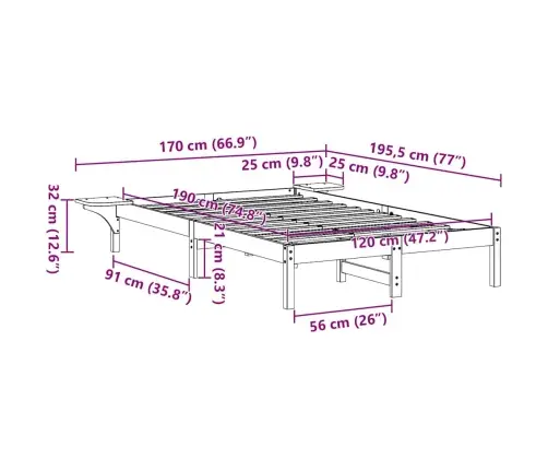 Gultas Rāmis Ar Naktsgaldiņiem Balta 120 X 190 Cm Balta Vidaxl