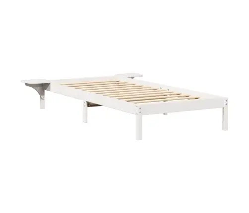 Gultas Rāmis Ar Naktsgaldiņiem Balta 100 X 200 Cm Balta Vidaxl