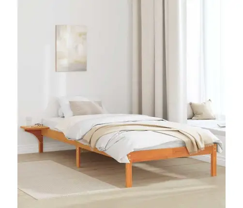 Gultas Rāmis Ar Naktsgaldiņiem Brūna 100 X 200 Cm Vaks Brūns Vidaxl