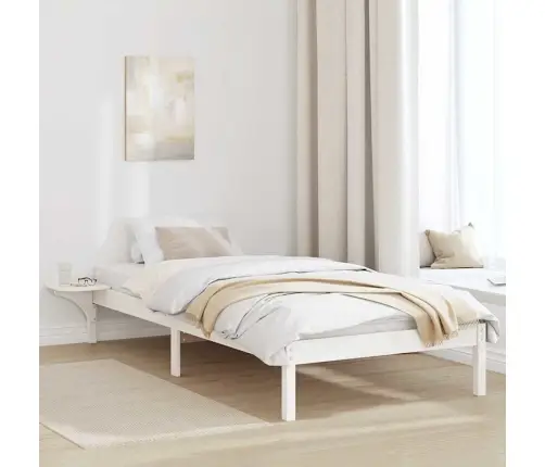 Gultas Rāmis Ar Naktsgaldiņiem Balta 90 X 190 Cm Balta Vidaxl