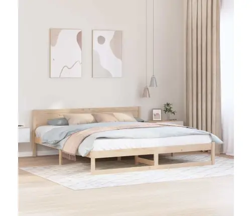 Gultas Rāmis Dabīgs Cieta Priede 200 X 200 Cm Vidaxl