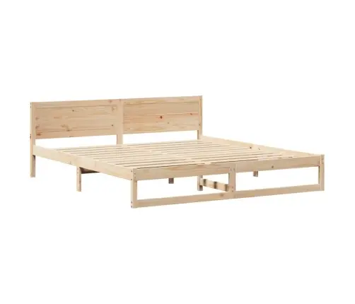 Gultas Rāmis Dabīgs Cieta Priede 200 X 200 Cm Vidaxl