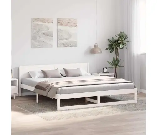 Gultas Rāmis Balts Koks 200 X 200 Cm Izturīgs Vidaxl