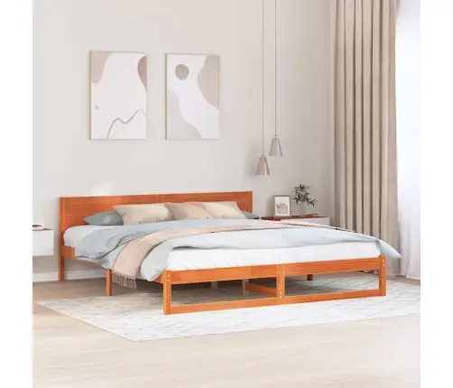 Gultas Rāmis Vaskots Brūns Cieta Priedes Koksne 180 X 200 Cm Vidaxl